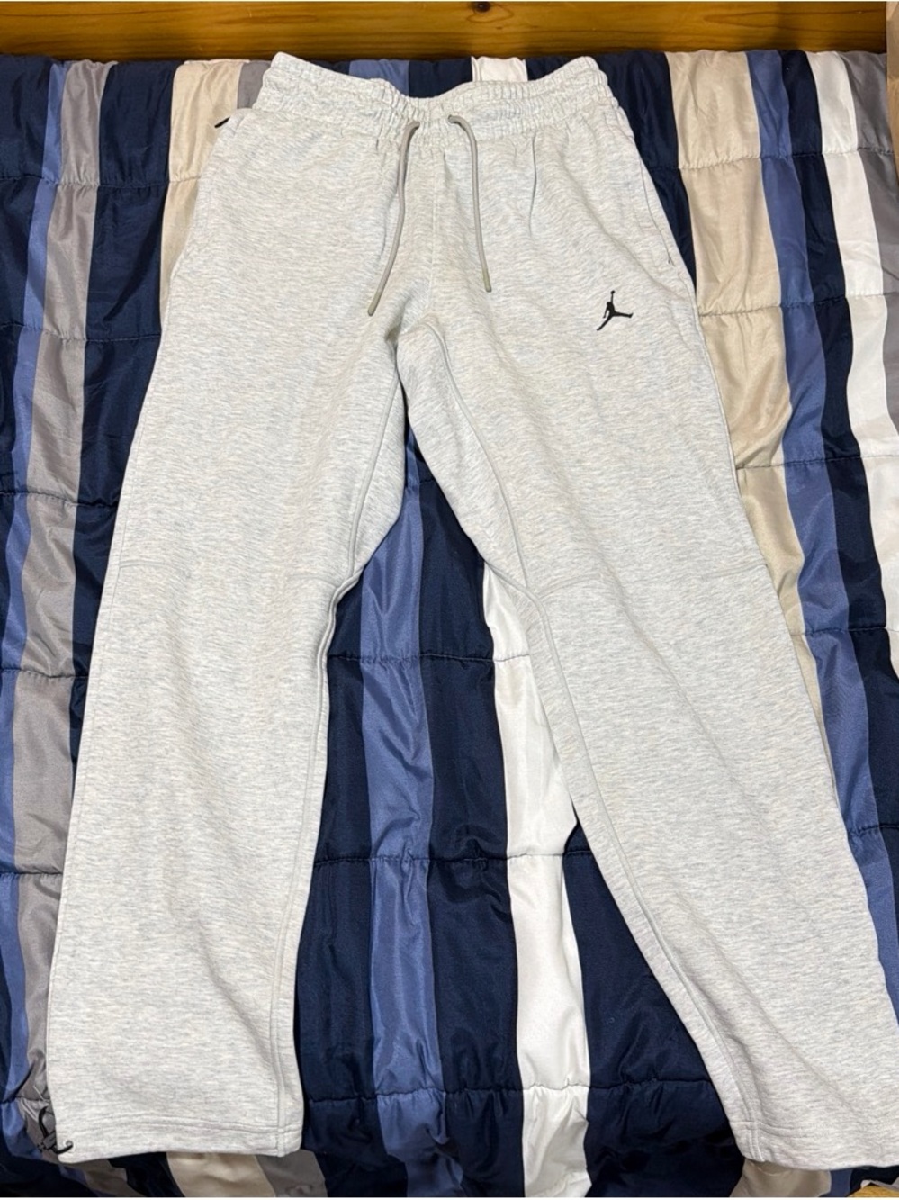 Jordan Light Gray Sweatpants with Black Jordan Sport Logo